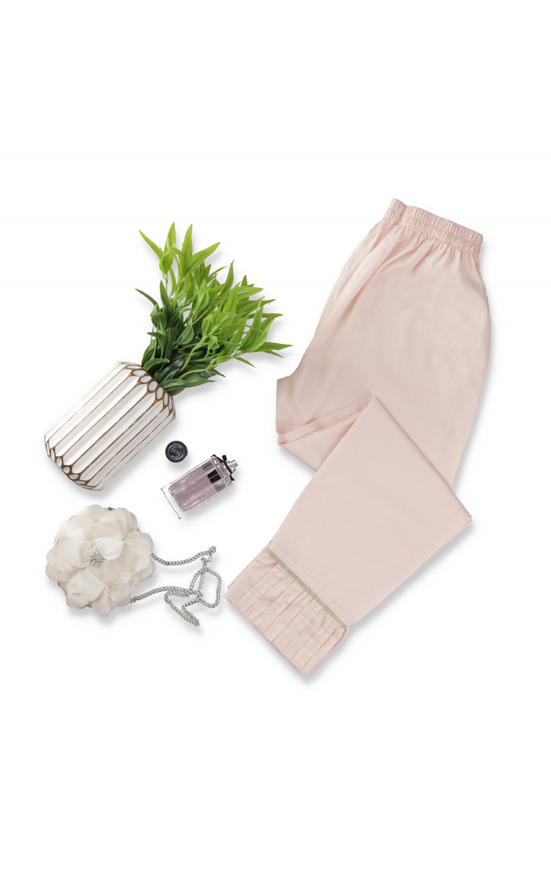 Pink Lawn Straight Pant